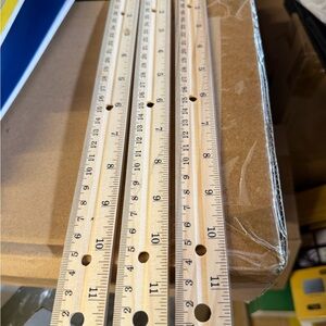 Wooden 12-Inch Ruler Set - Natural Wood 3 pack
